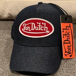 Von Dutch Dark Blue Cap with Red Logo NWT